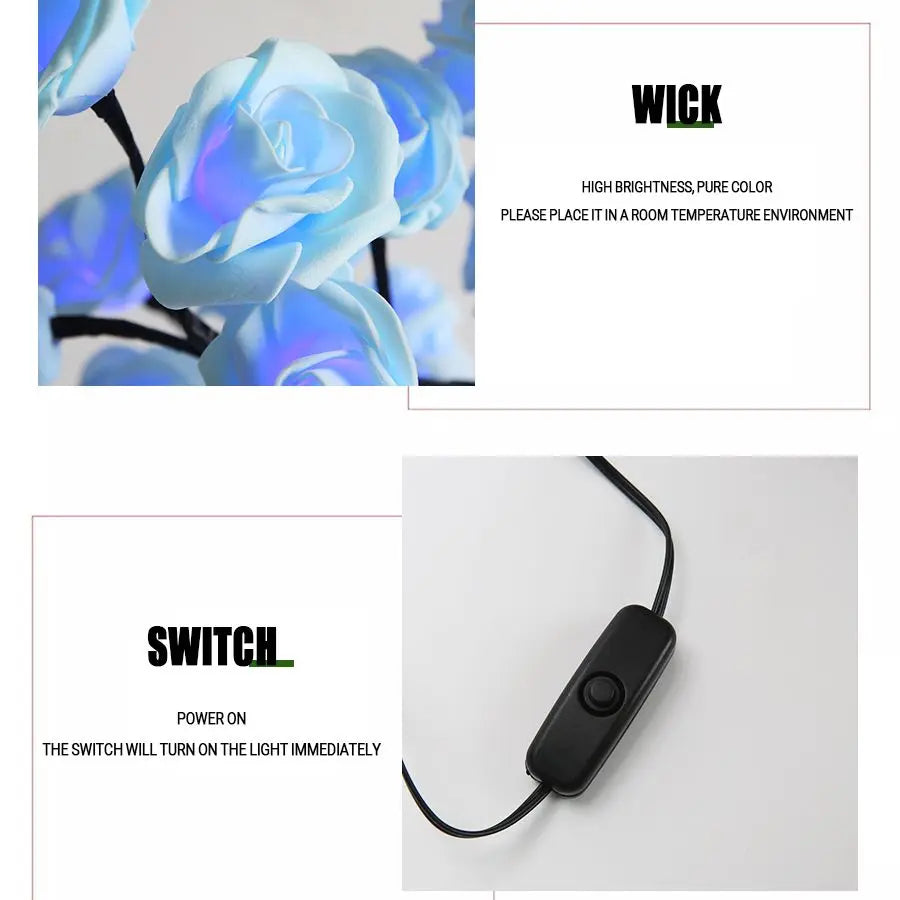 24 LED Rose Tree Lights USB