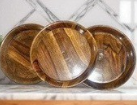 EcoOroVerde Wooden Plates Set of 3 | Handcrafted Sheesham Serving Plates