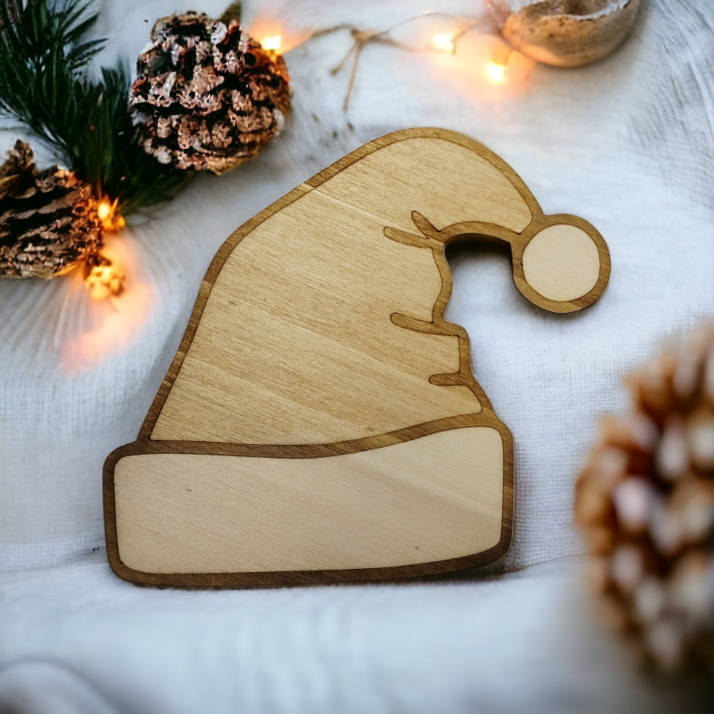 Santa Hat Wooden Christmas Decoration