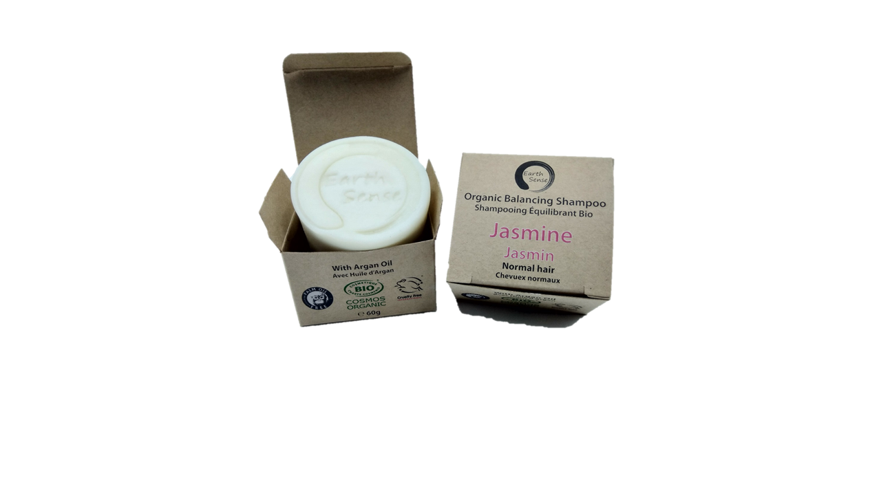 Organic Certified Balancing Solid Shampoo - Jasmine - Normal & all Hair Types 60g
